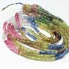 Natural Multi Sapphire Shaded Faceted Roundel Beads Strand Length 8 Inches and Size 3mm approx.Sapphire is a gemstone variety of Corrundum species. It comes in different color variety of green, blue, red, orange, pink and others. 